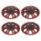 4Pcs Wheels Rim Cover 13 Inch Black Red Stylish 7