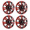 4Pcs Wheels Rim Cover 13 Inch Black Red Stylish 9