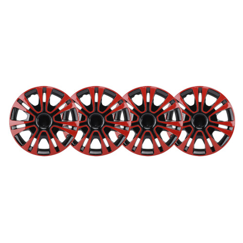 4Pcs Wheels Rim Cover 13 Inch Black Red Stylish 1