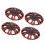 4Pcs Wheels Rim Cover 13 Inch Black Red Stylish 3