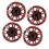 4Pcs Wheels Rim Cover 13 Inch Black Red Stylish 6