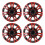 4Pcs Wheels Rim Cover 13 Inch Black Red Stylish 1
