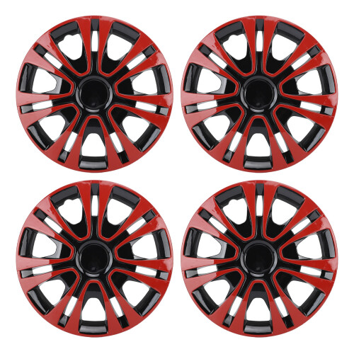 4Pcs Wheels Rim Cover 13 Inch Black Red Stylish