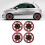 4Pcs Wheels Rim Cover 13 Inch Black Red Stylish 11