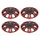 4Pcs Wheels Rim Cover 13 Inch Black Red Stylish 8