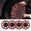 4Pcs Wheels Rim Cover 13 Inch Black Red Stylish 12
