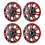 4Pcs Wheels Rim Cover 13 Inch Black Red Stylish 10
