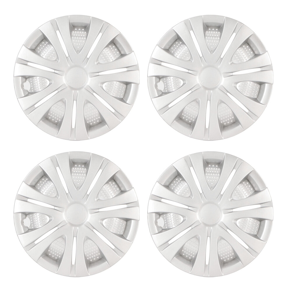 4Pcs 15In Wheel Hubcap Sporty Strong Silver 9121376743276