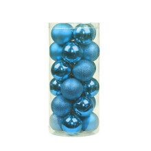 (Lake blue 6cm) 24 Pieces 6cm Shatterproof Christmas Ball Ornaments Xtmas Tree Wedding
