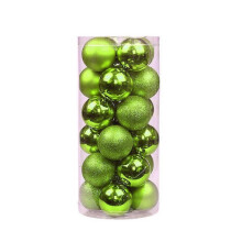 (Fruit green 6cm) 24 Pieces 6cm Shatterproof Christmas Ball Ornaments Xtmas Tree Wedding