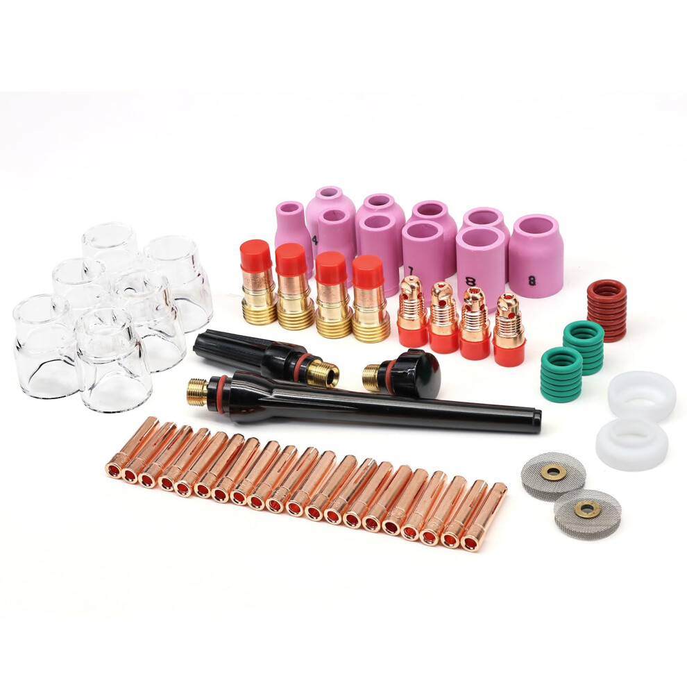 71Pcs Tig Welding Torch Tungsten Argon Arc Welding Torch Short Column Gas Lens Tig Welding Torch Accessories 477169064899
