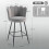 Homcom (Grey) HOMCOM Set of 2 Barstools with Petal Backrest for Kitchen Island 3