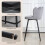 Homcom (Grey) HOMCOM Set of 2 Barstools with Petal Backrest for Kitchen Island 6