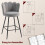 Homcom (Grey) HOMCOM Set of 2 Barstools with Petal Backrest for Kitchen Island 7