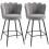 Homcom (Grey) HOMCOM Set of 2 Barstools with Petal Backrest for Kitchen Island 2