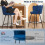 Homcom (Blue) HOMCOM Set of 2 Barstools with Petal Backrest for Kitchen Island 4