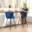 Homcom (Blue) HOMCOM Set of 2 Barstools with Petal Backrest for Kitchen Island 8