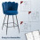 Homcom (Blue) HOMCOM Set of 2 Barstools with Petal Backrest for Kitchen Island 7