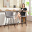 Homcom (Grey) HOMCOM Set of 2 Barstools with Petal Backrest for Kitchen Island 8