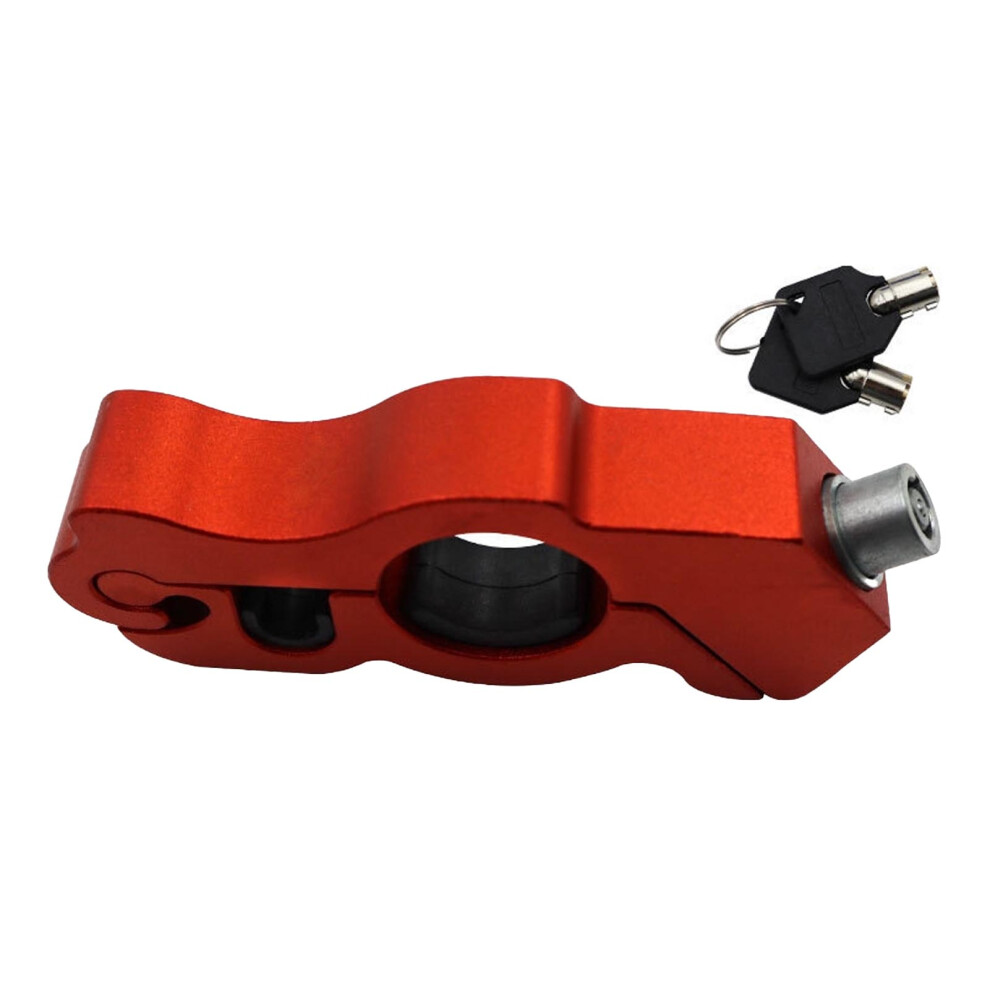 Motorcycle Grip Lock Prevent Theft Cnc Aluminum Red 9121376744860