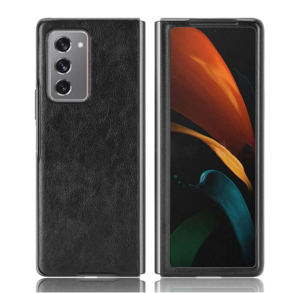 Photos - Case Retro for Samsung Galaxy Z Fold2 Protective Cover Compatibility Anti Scratch Lychee Pattern Retro(Black)