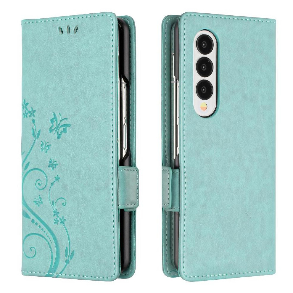 (Green) Filp Case For Samsung Galaxy Z Fold5 Pu Leather Kickstand Magnetic Closure Wrist Strap Card Holder Green 764563081271