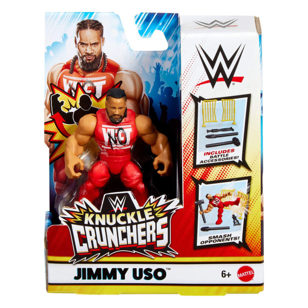 Wwe Knuckle Crunchers: Jimmy Uso 3.25" Figure Age 6+ Mattel Jch69