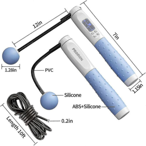 Skipping Rope, Digital Jump Rope Adjustable Weights/length Cordless Jumping Rope with Calorie Counter 1