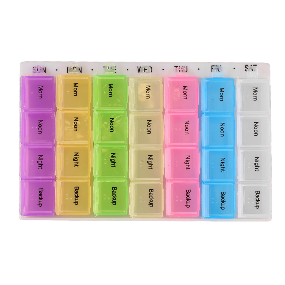 Weekly Tablet Organizer 28 Compartments Assorted