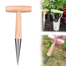 Garden Bulb Planter Gardening Tool Seed Planter Hole Maker Gardening Hand Tool (Beige)