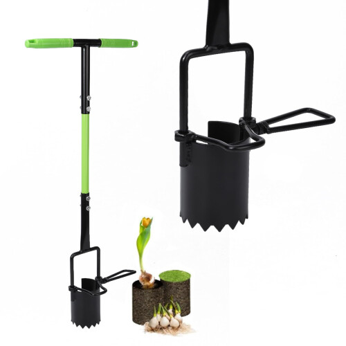 Long Handled Bulb Planter Tool 5 in 1 Lawn and Garden Tool for Digging Holes