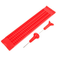 Braille 4 28Cell Writing Pad Blind People's Braille Board with 2 Stylus Pens Red Learning Tool