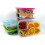 Reusable 3-compartment food container, suitable for school, work and travel, 4-piece set (red) 2