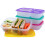 Reusable 3-compartment food container, suitable for school, work and travel, 4-piece set (red) 3