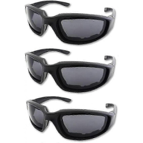 3 Pair Motorcycle Riding Glasses Padding Goggles Uv Protection Dustproof Windproof Motorcycle Sunglasses