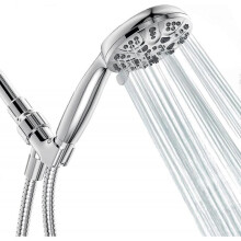 6 Functions Handheld Shower Head Set  High Pressure Shower Head High Flow Hand Held Showerhead Set with 59 Inch Hose Bracket Teflon Tape Rubber Washer