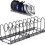 Multifunctional retractable desktop kitchen rack iron pot lid storage rack multi-layer adjustable pot lid rack black 1