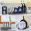 Multifunctional retractable desktop kitchen rack iron pot lid storage rack multi-layer adjustable pot lid rack black 3