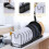 Multifunctional retractable desktop kitchen rack iron pot lid storage rack multi-layer adjustable pot lid rack black 2
