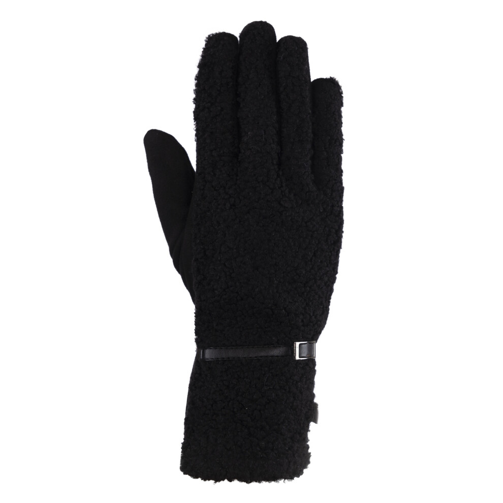 (S-M, Black) Trespass Womens/Ladies Pisa Sherpa Winter Gloves