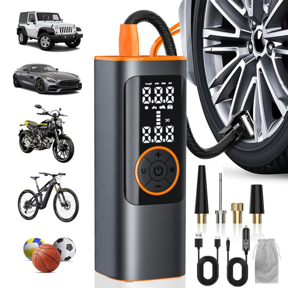 Tire Inflator Air Compressor, Cordless 150Psi Fast Air Pump With Tire Pressure Gauge 477169071903