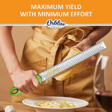 Lemon and cheese grater-for kitchen grater-stainless steel blade with protective cover, green