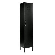 Black Metal Locker Storage Cabinet Cupboard Retro Vintage Narrow 4 Tier 180