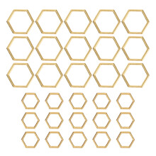 30pcs Hexagonal Knitting Stitch Markers Plating