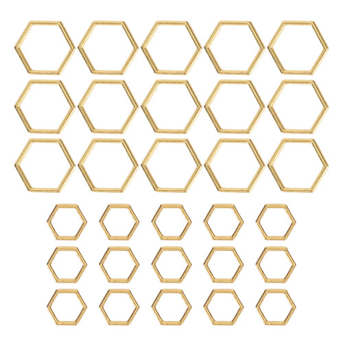 30pcs Hexagonal Knitting Stitch Markers Plating