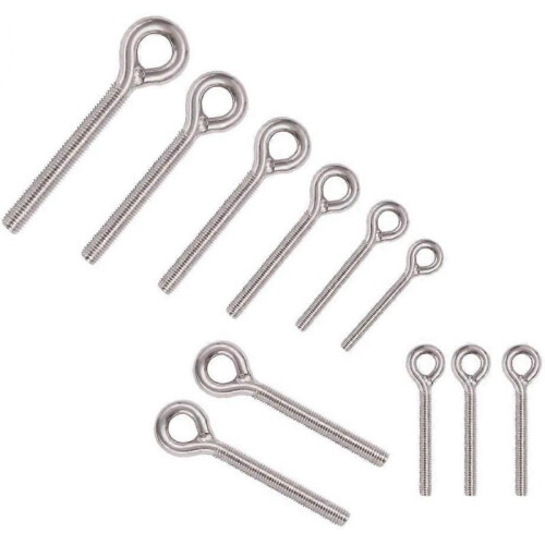 M12 304 Stainless Steel Closed Welding Coil Screw Threaded Rod Bolt 2PCS 2
