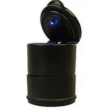 LED Portable Car Truck Auto Office Cigarette Ashtray Holder Cup - Black