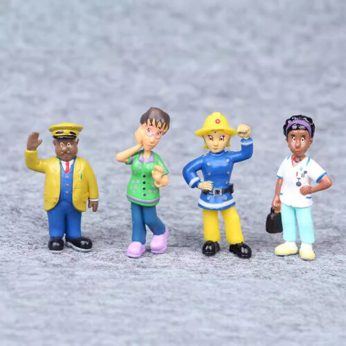 12 firefighter figurines, miniature landscape figures, desktop decorations 2