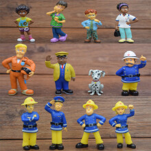 12 firefighter figurines, miniature landscape figures, desktop decorations