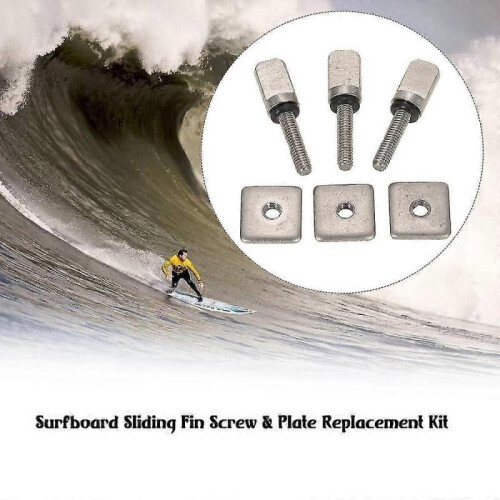 3 Surfboard Longboard Sliding Fin Screw & Fin Plate Replacement Kit for Stand Up Paddle Body Board 1